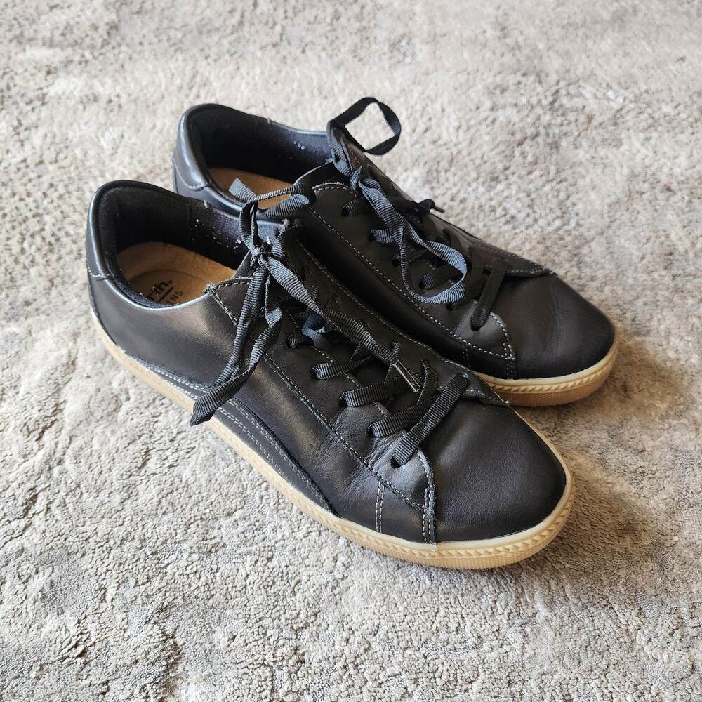 Earth Origins Women's Size 9 Leather Shoes Black Sneakers Zeni Zenya